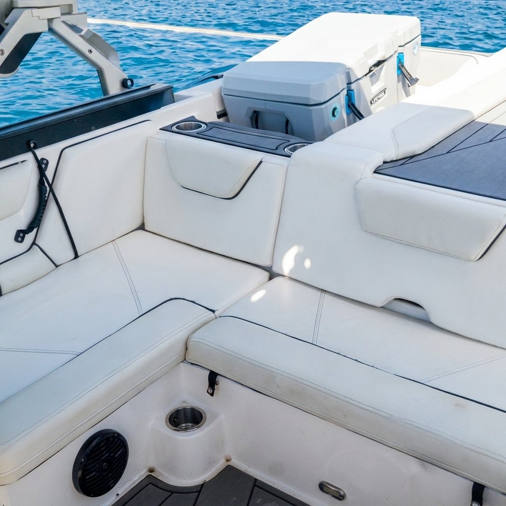 Luxury Party Boat seating close-up