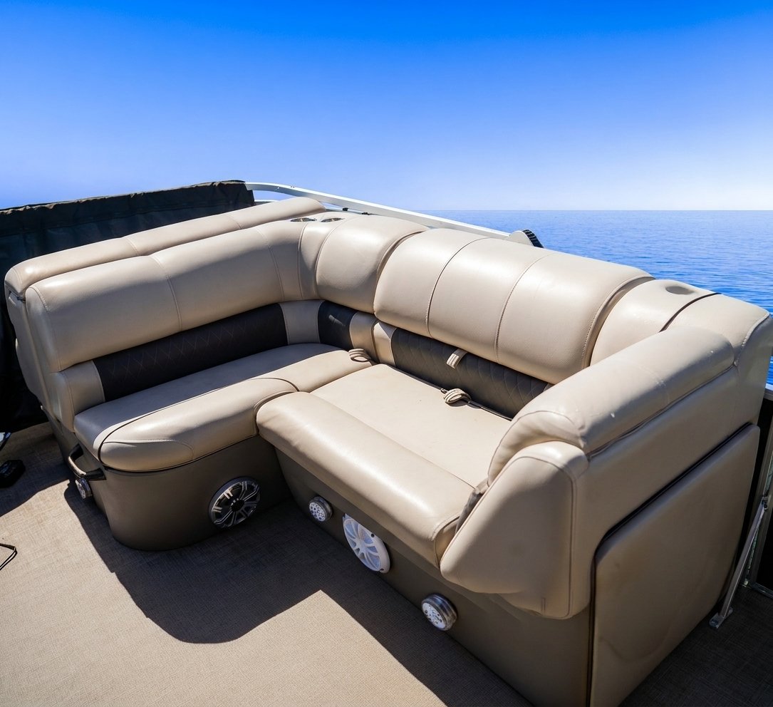 Party Boat U-shaped seating close-up